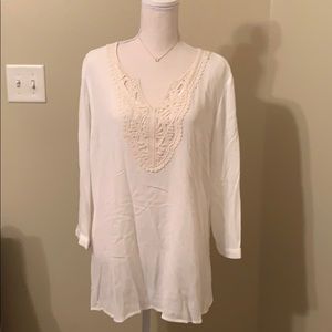 NWT Magnolia Grace Lace Cream Tunic Size XL